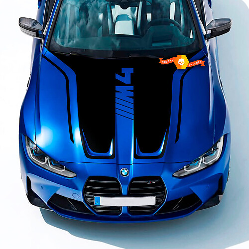M Performance M4 Stripes Hood Vinyl Decal Sticker for BMW M4 G82/G83 2020-present