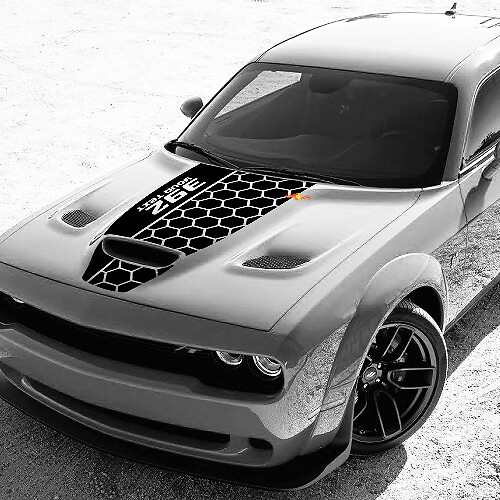 Custom Honeycomb Style Hood Vinyl Decal for Dodge Challenger