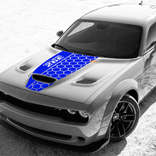 Custom Honeycomb Style Hood Vinyl Decal for Dodge Challenger_2