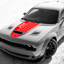 Custom Honeycomb Style Hood Vinyl Decal for Dodge Challenger_3