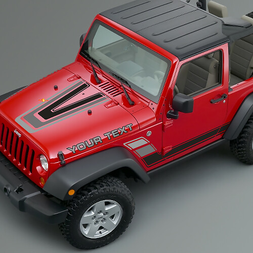 Vintage Stripes Hood & Side Vinyl Decals Kit for Jeep Renegade CJ5 CJ7 