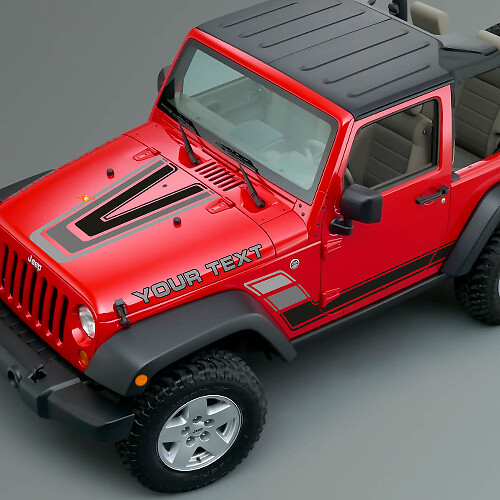 Vintage Stripes Hood Side Vinyl Decal Sticker for Jeep Wrangler 2007-2018