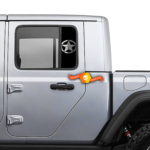 Window Army Star Destroyed Vinyl Stickers Decal 2 for Jeep Gladiator Wrangler