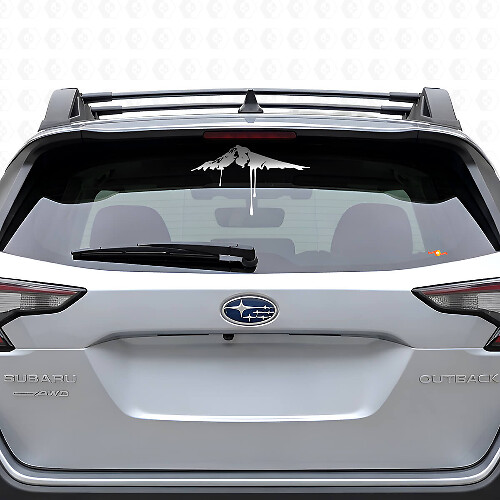 Flowing Style Snowy Mountain Peak Rear Window Vinyl Decal For Cars