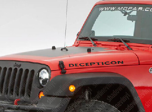 Decepticon Hood Side Vinyl Decal Set for Jeep Wrangler