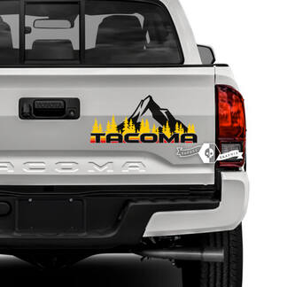 Toyota Tacoma SR5 Tailgate Forest Mountains  Vintage Classic Colors Vinyl Decals Graphic Sticker
