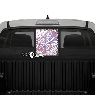 Toyota Tacoma SR5  Pick-up Truck Rear Window Tailgate Topographic Map Vinyl Decals Graphic Sticker