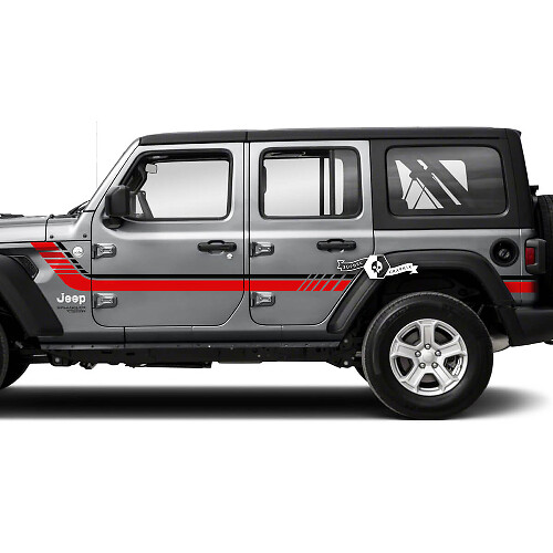 Twin Checkered Side Stripes Vinyl Sticker Decal for Jeep Wrangler Unlimited