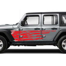 Distressed US Flag Side Vinyl Decal Kit for Jeep Wrangler Unlimited JK_3