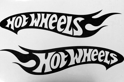 2 Hot Wheels Vinyl Stickers Decals 24" each reversed letters left and right side