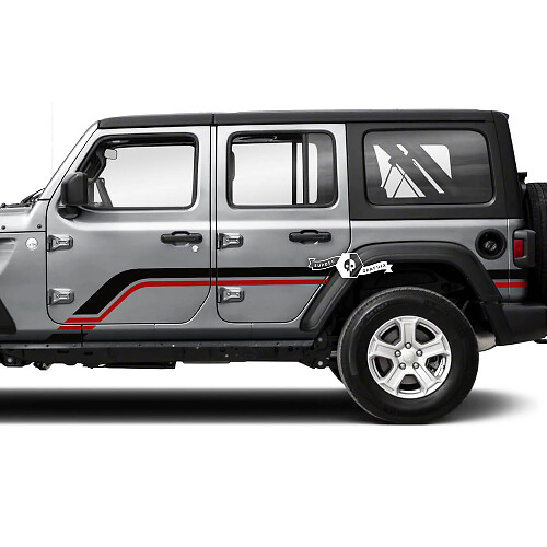 Doors Fender Side Stripe Vinyl Sticker Decal 2 Colors for Jeep Wrangler Unlimited 2