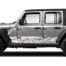 Doors Rocker Panel Stripes Mud Splash Side Stripe Vinyl Sticker Decal 2 Colors for Jeep Wrangler Unlimited 2