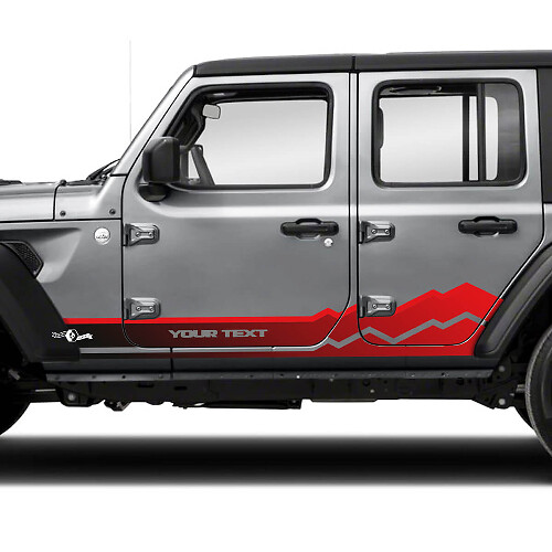 Mountains Doors Side Stripe Vinyl Decal Gradient for Jeep Wrangler