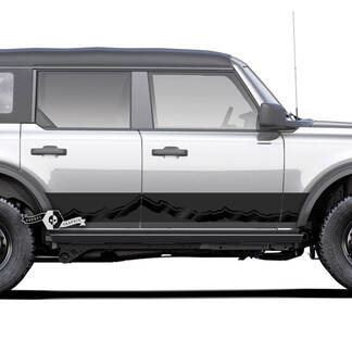 Ford Bronco Mountains Style Rocker Panel Side Decals Stickers