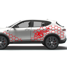Hornet Logo Honeycomb Style Side Vinyl Decals Kit for Dodge Hornet_2