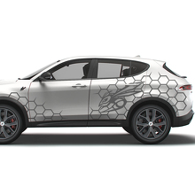 Hornet Logo Honeycomb Style Side Vinyl Decals Kit for Dodge Hornet_3