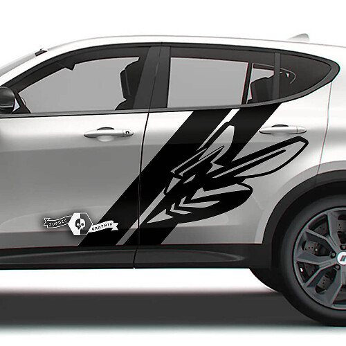 Pair Doors Splash Stripe Honeycomb Vinyl Decals Stickers for Dodge Hornet