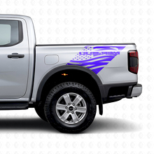 Custom Distressed USA Flag Rear Side Vinyl Decals for Musclecar Ranger_2