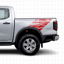Custom Distressed USA Flag Rear Side Vinyl Decals for Musclecar Ranger_5