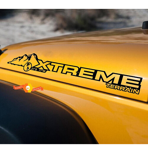 Xtream Hood Vinyl Sticker Decal Pair for Jeep Wrangler Rubicon Sahara JK CJ TJ YJ