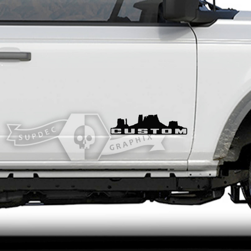 Custom Lettering Mesa Valley Side Door Vinyl Decal for Musclecar horse