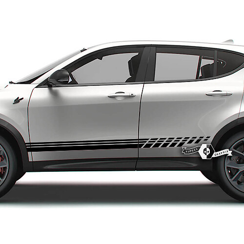 Pair Doors Side Stripes Rocker Panel Fender Hornet Logo Vinyl Decals Stickers for Dodge Hornet