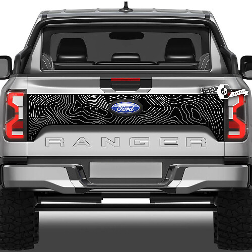 Topographic Map Style Tailgate Vinyl Decals for Musclecar Ranger