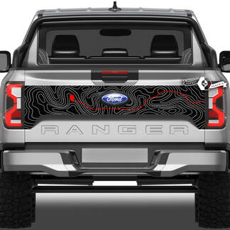 Ford Ranger Mud Splash Wrap Destroyed Topographic Map Tailgate Trip Bed Side Vinyl Decals 2 Colors