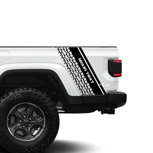 Bed Side Fender Tire Tracks 4x4 Off-Road Racing Stripe Kit Outline Vinyl Decal Sticker Pair for Jeep Gladiator