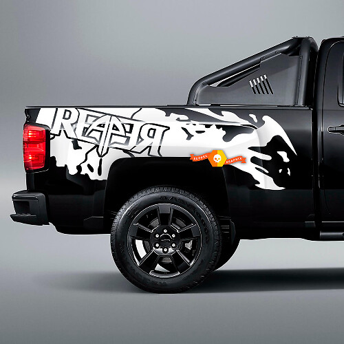 Reaper Splash Bed Side Vinyl Decals for Pickup Trucks