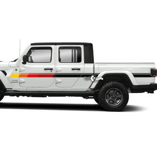 Graphic Kits - Jeep Gladiator Rubicon Retro Vintage Classic Colors  4x4 Doors Off-Road racing stripe kit sport Off Road