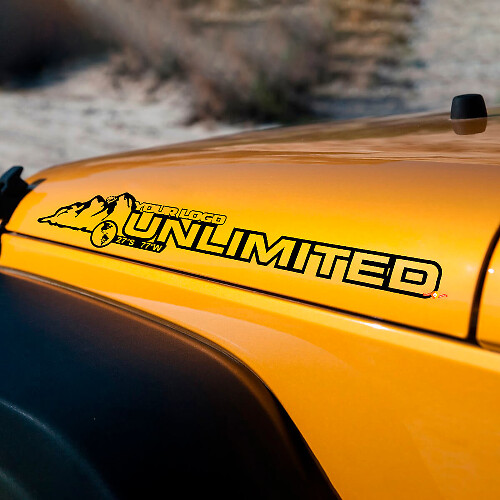 Unlimited Hood Vinyl Decal Rubicon Sahara Wrangler 1