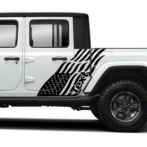 Side USA Flag Doors Stickers Decals Vinyl Graphics Stripe for Jeep Gladiator