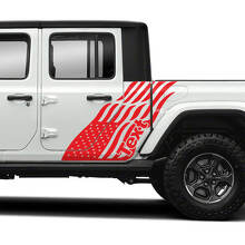 Side USA Flag Doors Stickers Decals Vinyl Graphics Stripe for Jeep Gladiator 3