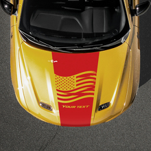 USA Flag & Custom Text Hood Vinyl Decal for Dodge Hornet_3
