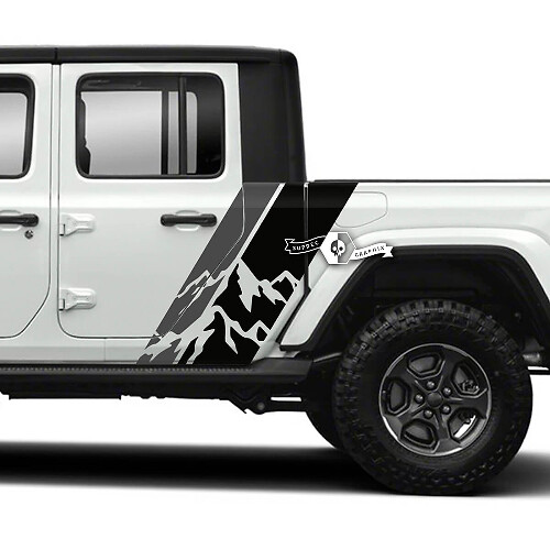 Side Mountains Stickers Decals Vinyl Graphics Stripe Kit 2 Colors for Jeep Gladiator