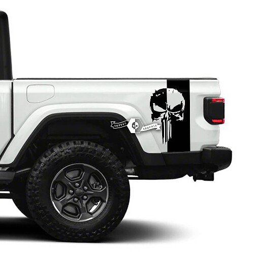 Side Punisher Stickers Decals Vinyl Graphics Stripe for Jeep Gladiator