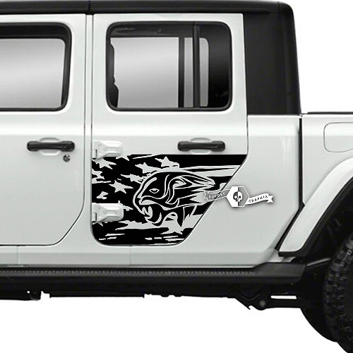 Side Door USA Flag Tiger Stickers Decals Vinyl Graphics Stripe for Jeep Gladiator
