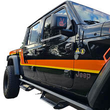 Pair Jeep Gladiator Side Doors Bed Fender Stripes Style Vinyl Decal Sticker Graphics kit 2 Colors 4