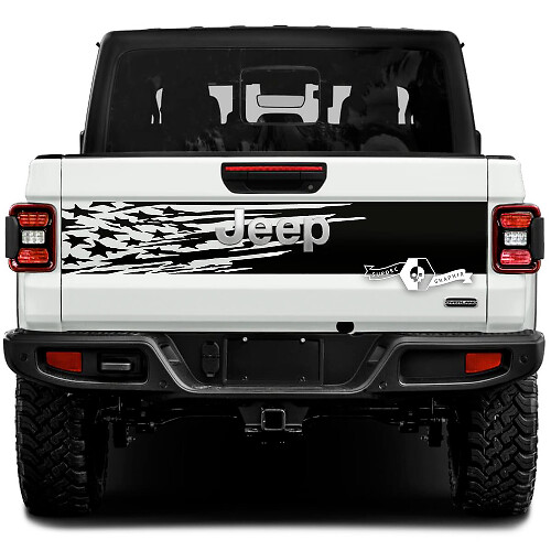 USA Flag Stickers Decals Vinyl Graphics Tailgate Bed Vinyl Stickers Decals for Jeep Gladiator