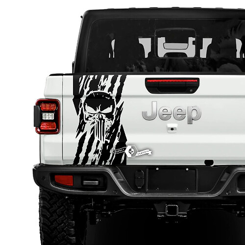 USA Flag Destroyed Punisher Stickers Decals Vinyl Graphics Tailgate Bed Vinyl Stickers Decals for Jeep Gladiator