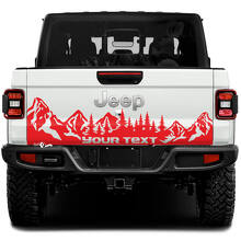 Custom Text Mountain Forest Tailgate Vinyl Decal for Jeep Gladiator_3