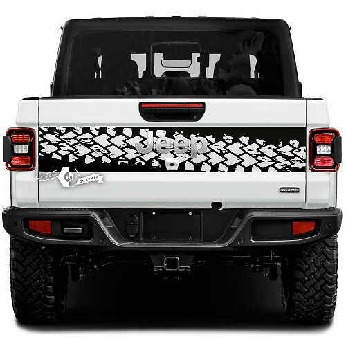 Mud Tire Track Wrap Tailgate Bed Vinyl Decals Stickers for Jeep Gladiator