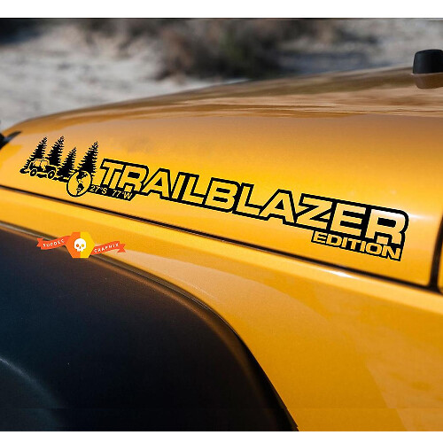 Trailblazer Hood Vinyl Sticker Decal Pair for Jeep Wrangler Rubicon Sahara JK CJ TJ YJ