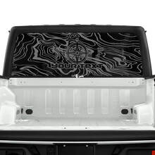 Compass Topographic Map Topo Forest Rear Window Stripe Vinyl Decals Stickers for Jeep Gladiator 2