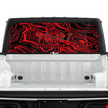 Compass Topographic Map Topo Forest Rear Window Stripe Vinyl Decals Stickers for Jeep Gladiator 3