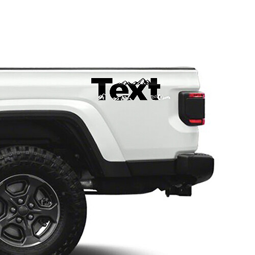 Custom Text Mountains Side Vinyl Decals Stickers for Jeep Gladiator