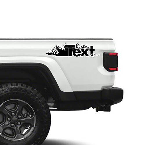 Text Custom Mountains Side Vinyl Decals Stickers for Jeep Gladiator