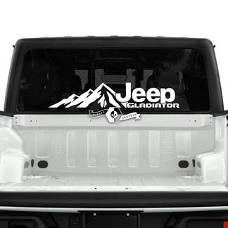 Jeep Gladiator Rear Window Forest Mountains Decals Vinyl Graphics 