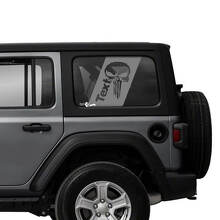 Punisher Side Door Window Stripe Vinyl Decals Stickers for Jeep Wrangler Unlimited 2